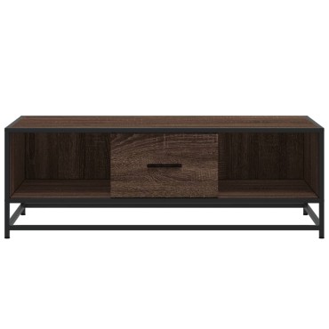 vidaXL Τραπεζάκι Σαλονιού Καφέ Δρυς 100x57x35cm Επεξ. Ξύλο/Μέταλλο 1 τεμ.