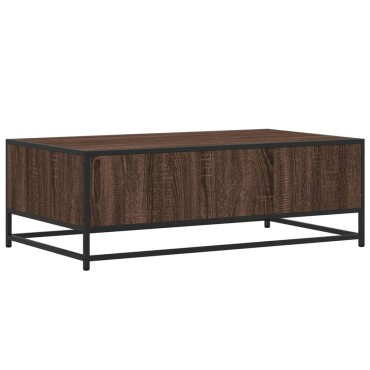 vidaXL Τραπεζάκι Σαλονιού Καφέ Δρυς 100x57x35cm Επεξ. Ξύλο/Μέταλλο 1 τεμ.