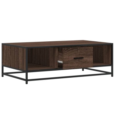 vidaXL Τραπεζάκι Σαλονιού Καφέ Δρυς 100x57x35cm Επεξ. Ξύλο/Μέταλλο 1 τεμ.