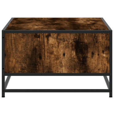 vidaXL Τραπεζάκι Σαλονιού Καπνιστή Δρυς 100x57x35cm Επ. Ξύλο/Μέταλλο 1 τεμ.