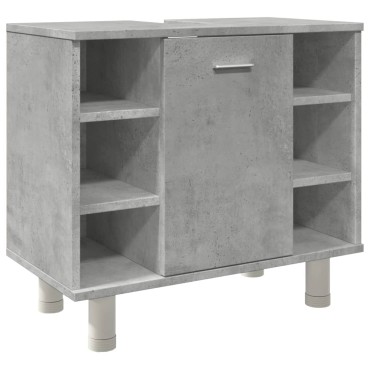 vidaXL Ντουλάπι Νιπτήρα Γκρι Σκυροδέματος 60x32x53,5cm Επεξ. Ξύλο 1 τεμ.