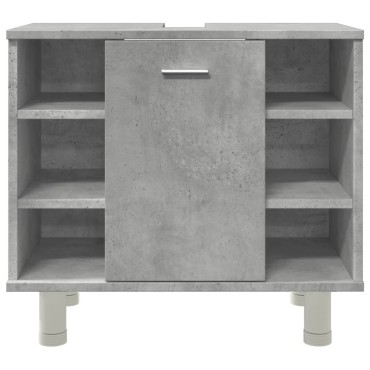 vidaXL Ντουλάπι Νιπτήρα Γκρι Σκυροδέματος 60x32x53,5cm Επεξ. Ξύλο 1 τεμ.