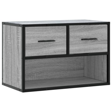 vidaXL Έπιπλο Τηλεόρασης Γκρι Sonoma 60x31x39,5cm Επεξ.Ξύλο/Μέταλλο