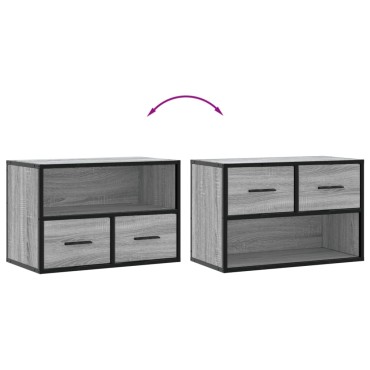 vidaXL Έπιπλο Τηλεόρασης Γκρι Sonoma 60x31x39,5cm Επεξ.Ξύλο/Μέταλλο