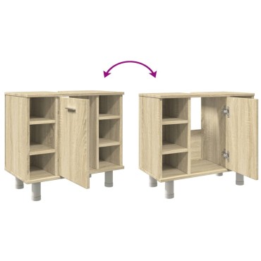 vidaXL Ντουλάπι Νιπτήρα Sonoma Δρυς 60x32x53,5cm από Επεξ. Ξύλο 1 τεμ.