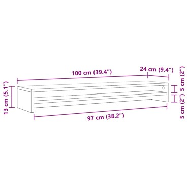 vidaXL Βάση Οθόνης Artisan Δρυς 100x24x13 εκ. από Τεχνητό Ξύλο