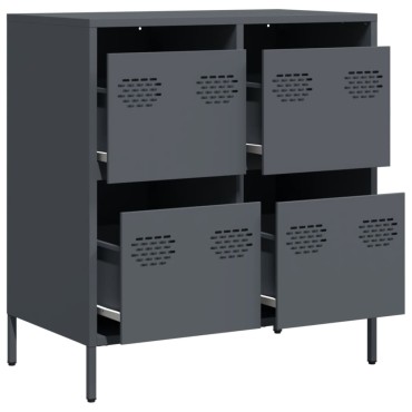 vidaXL Ντουλάπι Ανθρακί 68x39x73,5cm από Χάλυβα Ψυχρής Έλασης 1 τεμ.