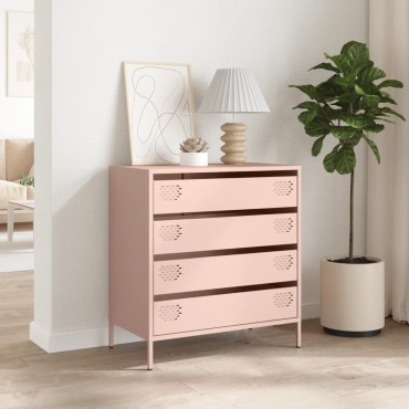 vidaXL Ντουλάπι Ροζ 68x39x73,5cm από Χάλυβα Ψυχρής Έλασης 1 τεμ.