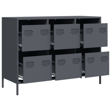 vidaXL Ντουλάπι Ανθρακί 101,5x39x73,5cm από Χάλυβα Ψυχρής Έλασης 1 τεμ.