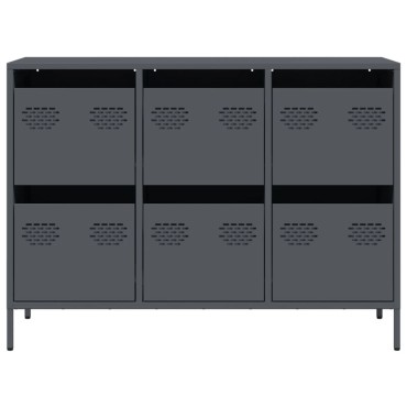 vidaXL Ντουλάπι Ανθρακί 101,5x39x73,5cm από Χάλυβα Ψυχρής Έλασης 1 τεμ.