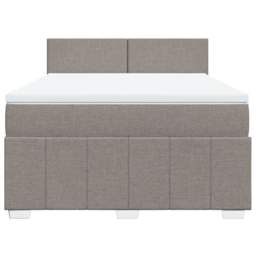 vidaXL Κρεβάτι Boxspring με Στρώμα Taupe 160x200 εκ. Υφασμάτινο
