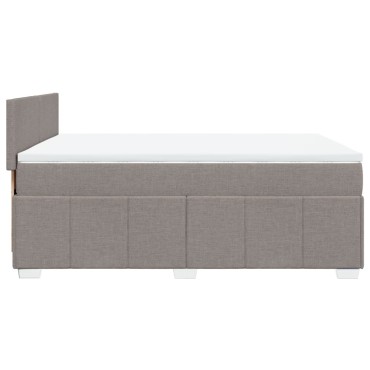 vidaXL Κρεβάτι Boxspring με Στρώμα Taupe 160x200 εκ. Υφασμάτινο