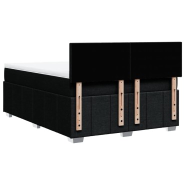 vidaXL Κρεβάτι Boxspring με Στρώμα Μαύρο 160x200 εκ. Υφασμάτινο