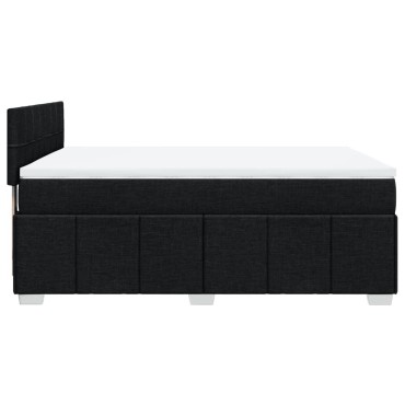 vidaXL Κρεβάτι Boxspring με Στρώμα Μαύρο 160x200 εκ. Υφασμάτινο
