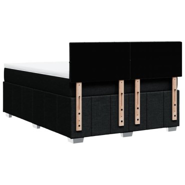 vidaXL Κρεβάτι Boxspring με Στρώμα Μαύρο 160x200 εκ. Υφασμάτινο