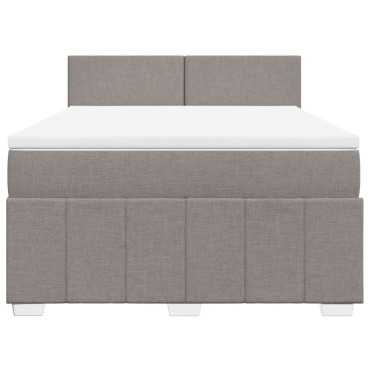 vidaXL Κρεβάτι Boxspring με Στρώμα Taupe 160x200 εκ. Υφασμάτινο
