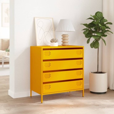 vidaXL Ντουλάπι Μουσταρδί 68x39x73,5cm από Χάλυβα Ψυχρής Έλασης 1 τεμ.