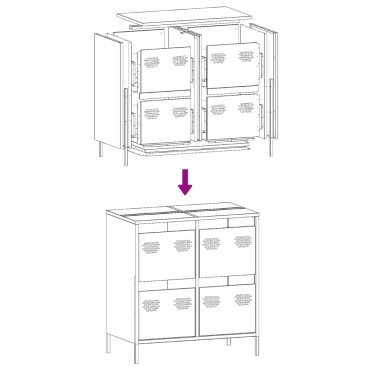 vidaXL Ντουλάπι Μαύρο 68x39x73,5cm από Χάλυβα Ψυχρής Έλασης 1 τεμ.