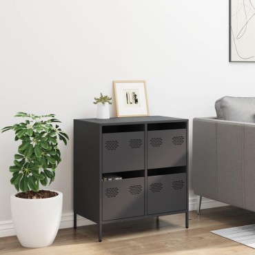 vidaXL Ντουλάπι Μαύρο 68x39x73,5cm από Χάλυβα Ψυχρής Έλασης 1 τεμ.