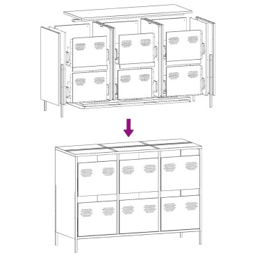 vidaXL Ντουλάπι Ροζ 101,5x39x73,5cm από Χάλυβα Ψυχρής Έλασης 1 τεμ.