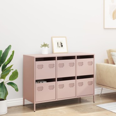 vidaXL Ντουλάπι Ροζ 101,5x39x73,5cm από Χάλυβα Ψυχρής Έλασης 1 τεμ.