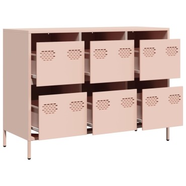 vidaXL Ντουλάπι Ροζ 101,5x39x73,5cm από Χάλυβα Ψυχρής Έλασης 1 τεμ.