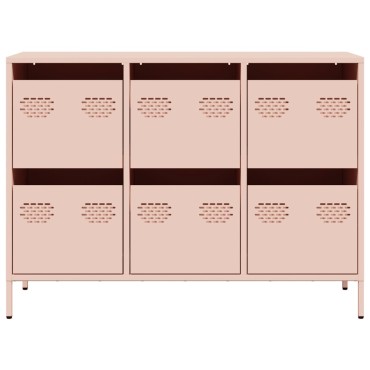 vidaXL Ντουλάπι Ροζ 101,5x39x73,5cm από Χάλυβα Ψυχρής Έλασης 1 τεμ.