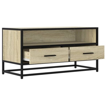 vidaXL Έπιπλο Τηλεόρασης Sonoma Δρυς 80x34,5x40cm Επεξ. Ξύλο/Μέταλλο