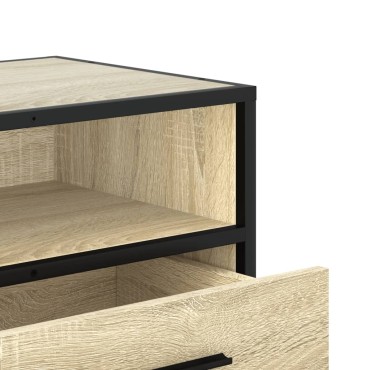 vidaXL Έπιπλο Τηλεόρασης Sonoma Δρυς 80x34,5x40cm Επεξ. Ξύλο/Μέταλλο