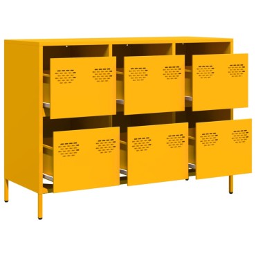 vidaXL Ντουλάπι Μουσταρδί 101,5x39x73,5cm από Χάλυβα Ψυχρής Έλασης 1 τεμ.