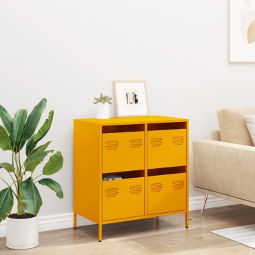 vidaXL Ντουλάπι Μουσταρδί 68x39x73,5cm από Χάλυβα Ψυχρής Έλασης 1 τεμ.