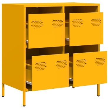 vidaXL Ντουλάπι Μουσταρδί 68x39x73,5cm από Χάλυβα Ψυχρής Έλασης 1 τεμ.