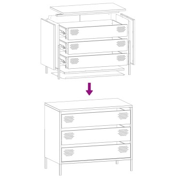 vidaXL Ντουλάπι Μαύρο 68x39x58,5cm από Χάλυβα Ψυχρής Έλασης 1 τεμ.