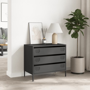 vidaXL Ντουλάπι Μαύρο 68x39x58,5cm από Χάλυβα Ψυχρής Έλασης 1 τεμ.
