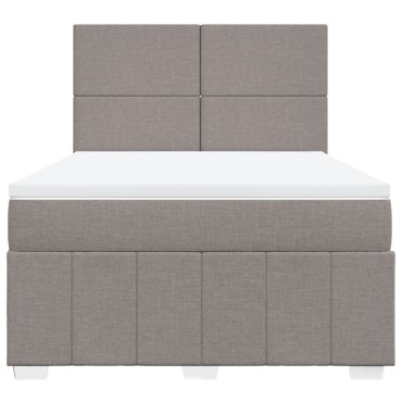 vidaXL Κρεβάτι Boxspring με Στρώμα Taupe 160x200 εκ. Υφασμάτινο