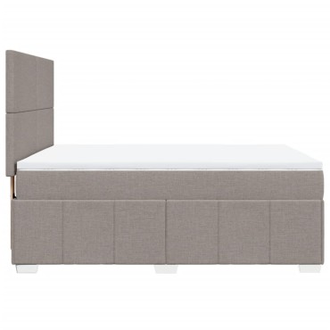 vidaXL Κρεβάτι Boxspring με Στρώμα Taupe 160x200 εκ. Υφασμάτινο