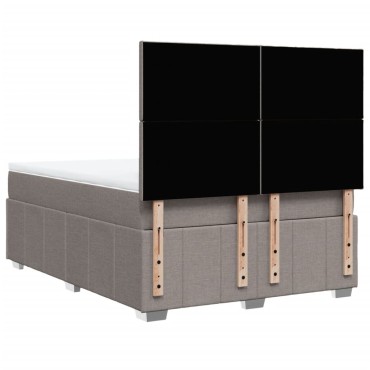 vidaXL Κρεβάτι Boxspring με Στρώμα Taupe 160x200 εκ. Υφασμάτινο
