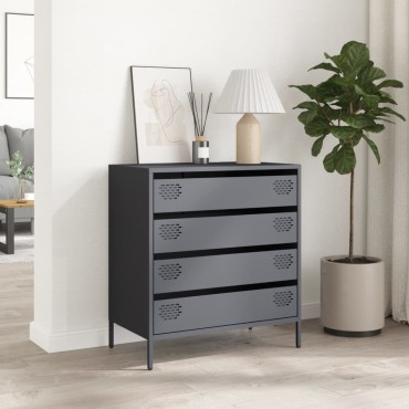 vidaXL Ντουλάπι Ανθρακί 68x39x73,5cm από Χάλυβα Ψυχρής Έλασης 1 τεμ.