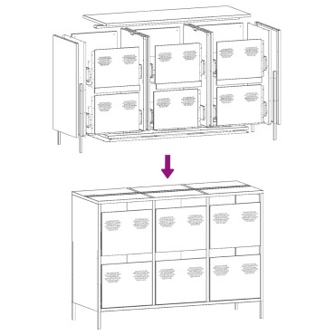 vidaXL Ντουλάπι Μαύρο 101,5x39x73,5cm από Χάλυβα Ψυχρής Έλασης 1 τεμ.