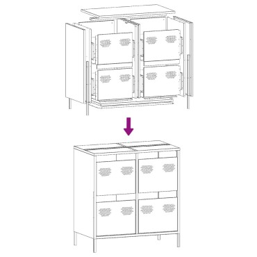 vidaXL Ντουλάπι Ροζ 68x39x73,5cm από Χάλυβα Ψυχρής Έλασης 1 τεμ.