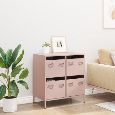vidaXL Ντουλάπι Ροζ 68x39x73,5cm από Χάλυβα Ψυχρής Έλασης 1 τεμ.