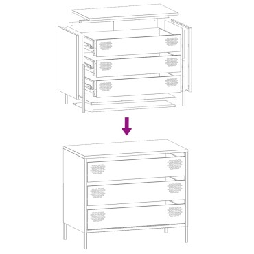 vidaXL Ντουλάπι Μουσταρδί 68x39x58,5cm από Χάλυβα Ψυχρής Έλασης 1 τεμ.