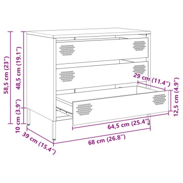 vidaXL Ντουλάπι Μουσταρδί 68x39x58,5cm από Χάλυβα Ψυχρής Έλασης 1 τεμ.
