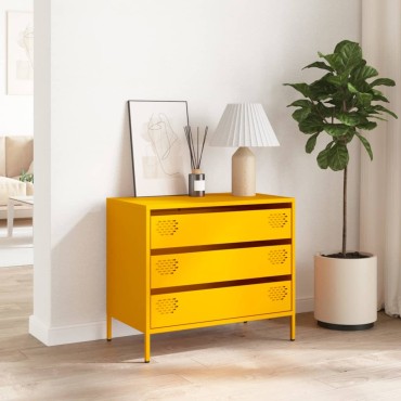 vidaXL Ντουλάπι Μουσταρδί 68x39x58,5cm από Χάλυβα Ψυχρής Έλασης 1 τεμ.