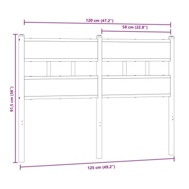 vidaXL Κεφαλάρι Sonoma Δρυς Σιδερένιο/Επεξεργασμένο Ξύλο 125x91,5cm 1 τεμ.