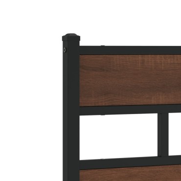 vidaXL Κεφαλάρι Καφέ Δρυς Ατσάλι/Επεξεργασμένο Ξύλο 142x91,5cm 1 τεμ.