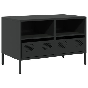 vidaXL Έπιπλο Τηλεόρασης Μαύρο 68x39x43,5cm Χάλυβας Ψυχρής Έλασης