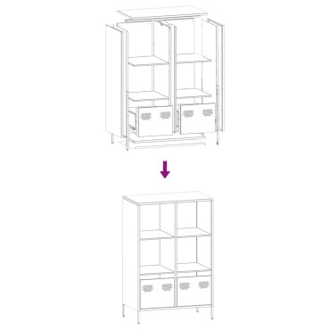 vidaXL Ντουλάπι Μαύρο 68x39x103,5cm από Χάλυβα 1 τεμ.