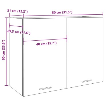 vidaXL Ντουλάπι Κρεμαστό Lyon Καφέ Δρυς 80x31x60cm Επεξεργασμένο Ξύλο 1 τεμ.
