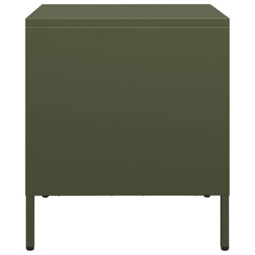 vidaXL Κομοδίνα 2 τεμ. Πράσινο Λαδί 35x39x43,5cm από Χάλυβα